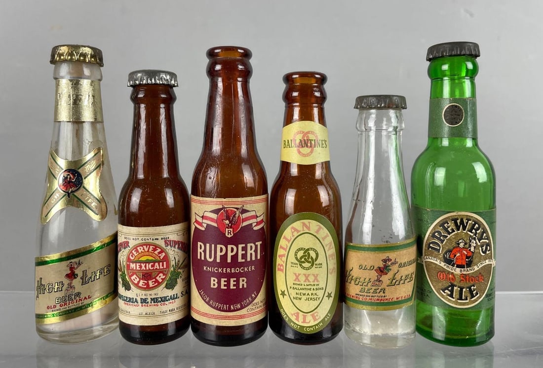 Group of 6 Vintage Miniature Beer Bottles (1 of 4)
