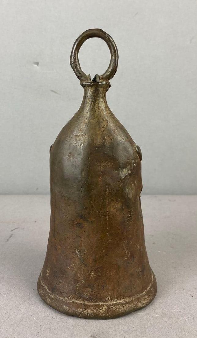 Vintage African Tribal Goat Bell: Working. Measures 7 inches tall.