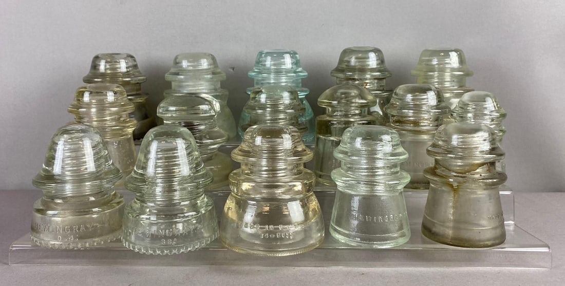 Group of Assorted Vintage Hemingray Glass Insulators (1 of 3)
