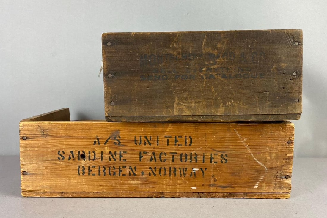 Group of 2 Vintage Wood Advertising Crates (1 of 5)