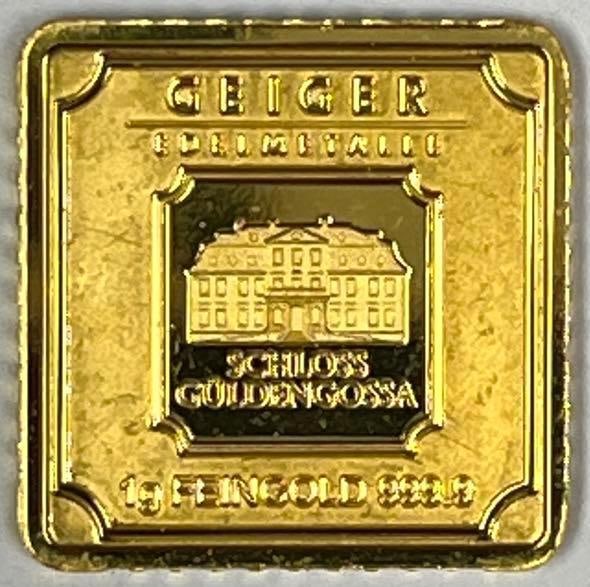 Geiger Edelmetalle Schloss Guldengossa 1 Gram 999.9 Fine Gold Ingot/ Bar: Geiger Edelmetalle Schloss Guldengossa 1 Gram 999.9 Fine Gold Ingot/ Bar