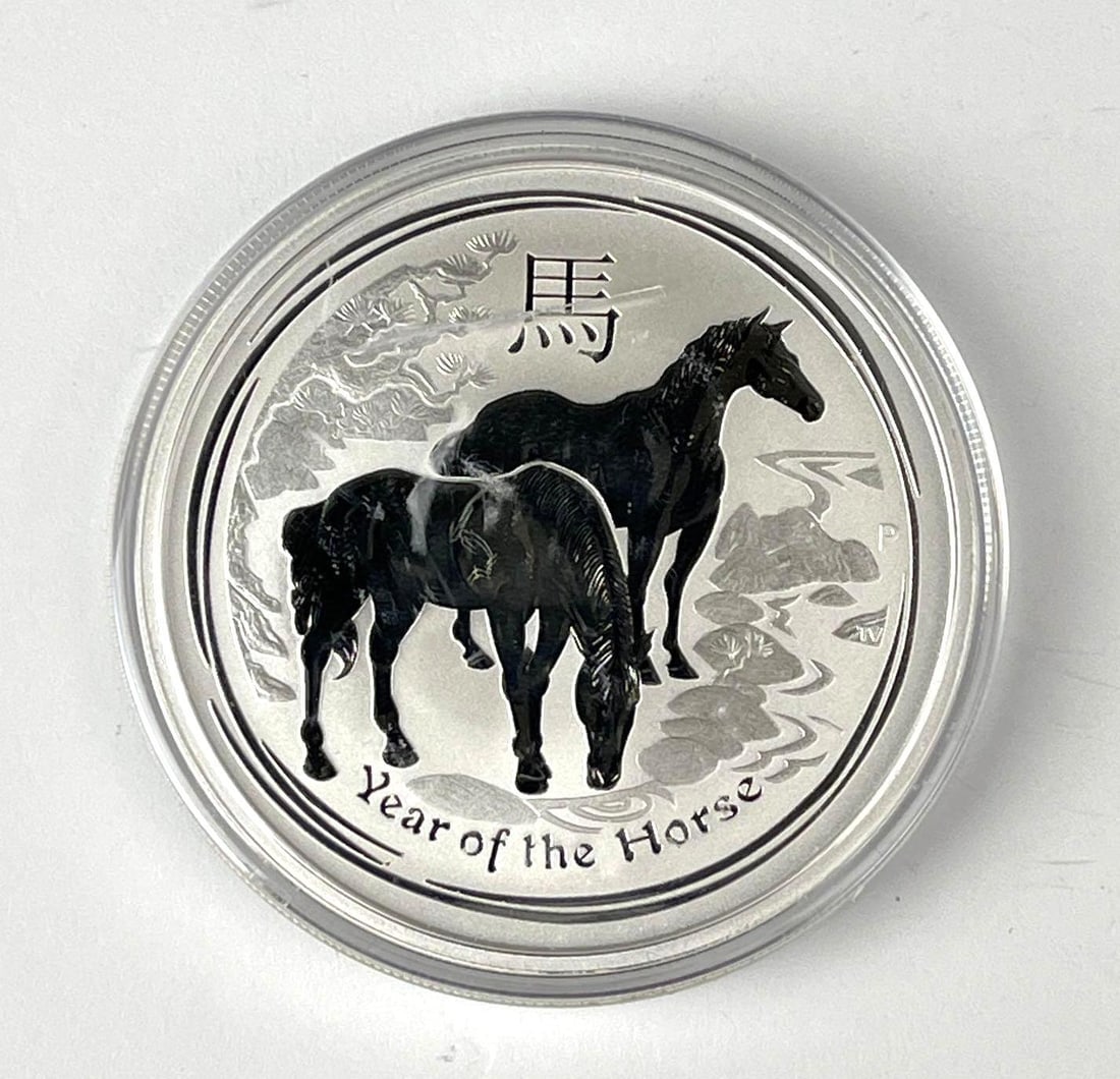 2014 P Australia $2 Year of the Horses 2 oz 999 Silver Coin (1 of 2)