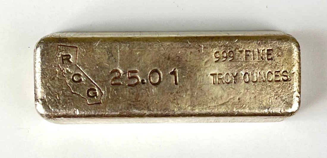 Riverside Coin And Gold 25.01 oz 999 Fine Silver Hand Poured Loaf (1 of 2)