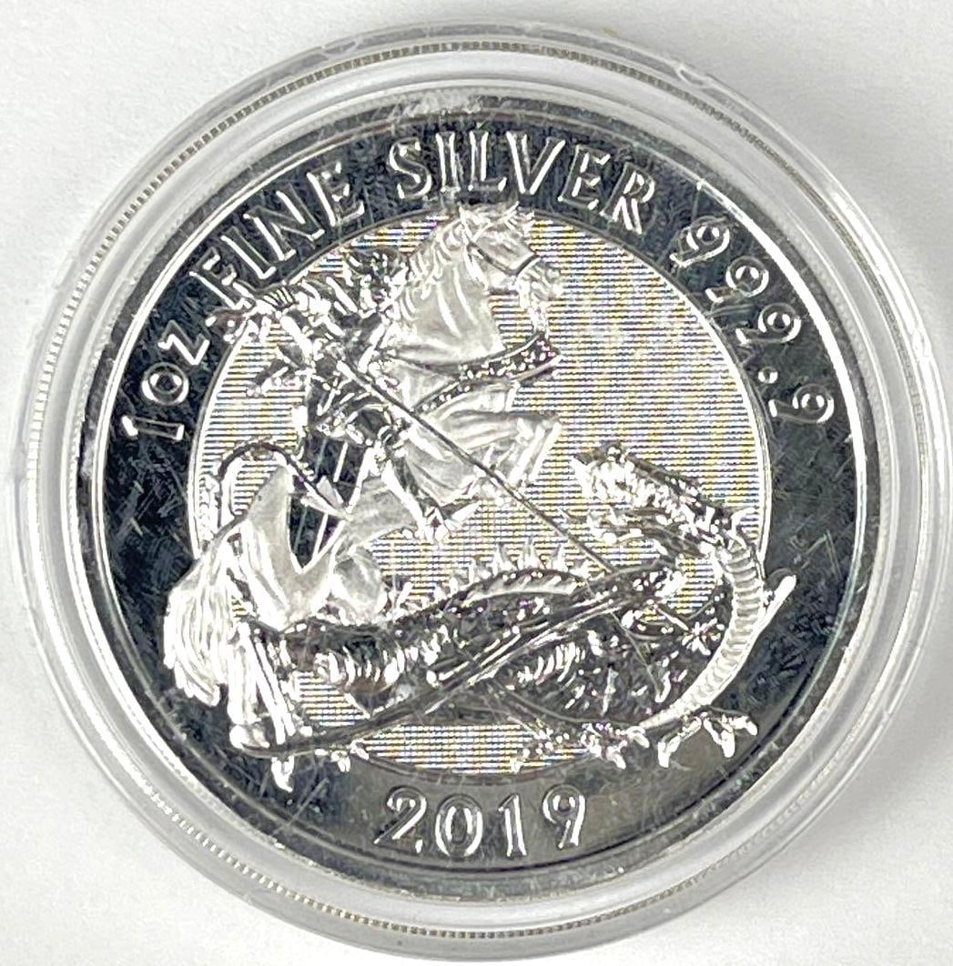 2019 Great Britain Valiant 1 oz 999.9 Fine Silver Coin (1 of 2)