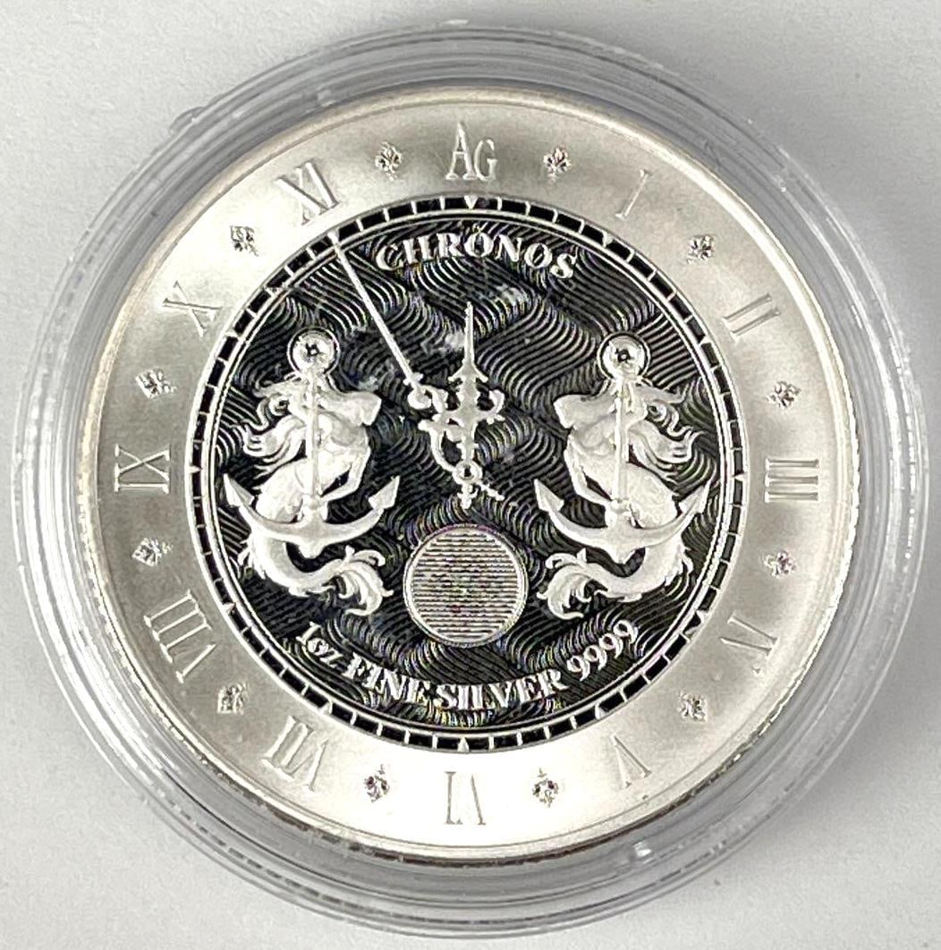 2021 Tokelau $5 Chronos 1 oz 9999 Fine Silver Coin (1 of 2)