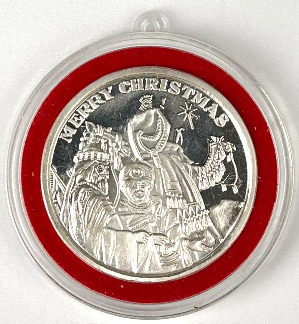 1998 Merry Christmas Wise Men 1 oz .999 Fine Silver Round (1 of 2)