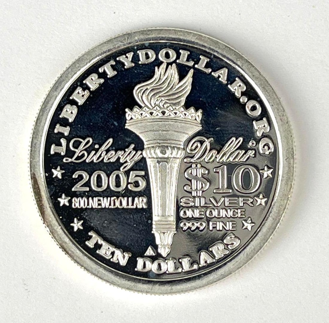 2005 Norfed $10 Liberty 1 oz 999 Fine Silver Round: 2005 Norfed $10 Liberty 1 oz 999 Fine Silver Round