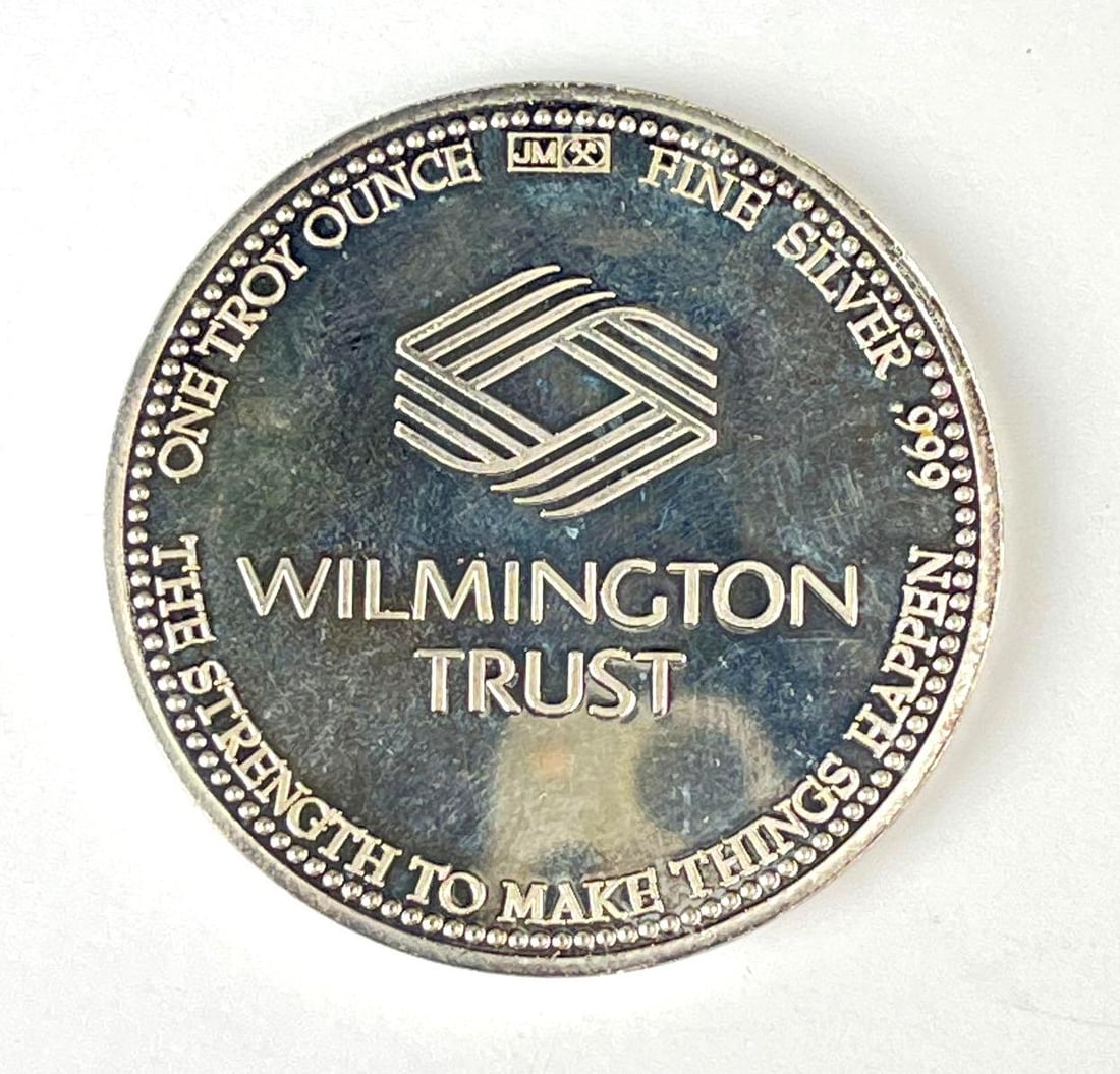 Johnson Matthey Wilmington Trust 1 oz .999 Fine Silver Round: Johnson Matthey Wilmington Trust 1 oz .999 Fine Silver Round