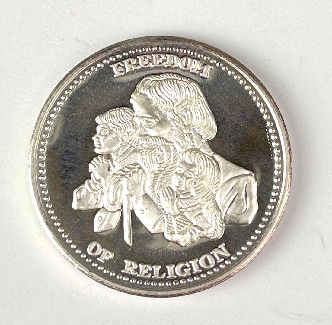 Johnson Matthey Freedom of Religion 1 oz 999 Silver Round: Johnson Matthey Freedom of Religion 1 oz 999 Silver Round