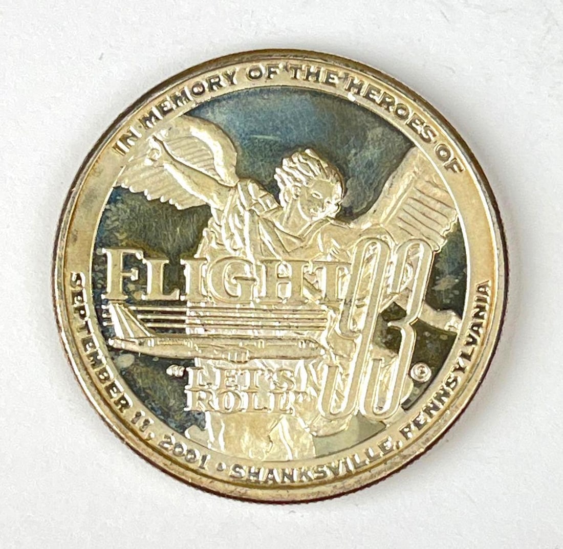 Flight 93 Lets Roll 1 oz .999 Fine Silver Round: Flight 93 Lets Roll 1 oz .999 Fine Silver Round