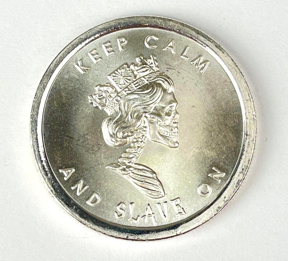 2013 Silver Bullet Silver Shield Keep Calm and Slave On 1 oz .999 Fine Silver Round (1 of 2)