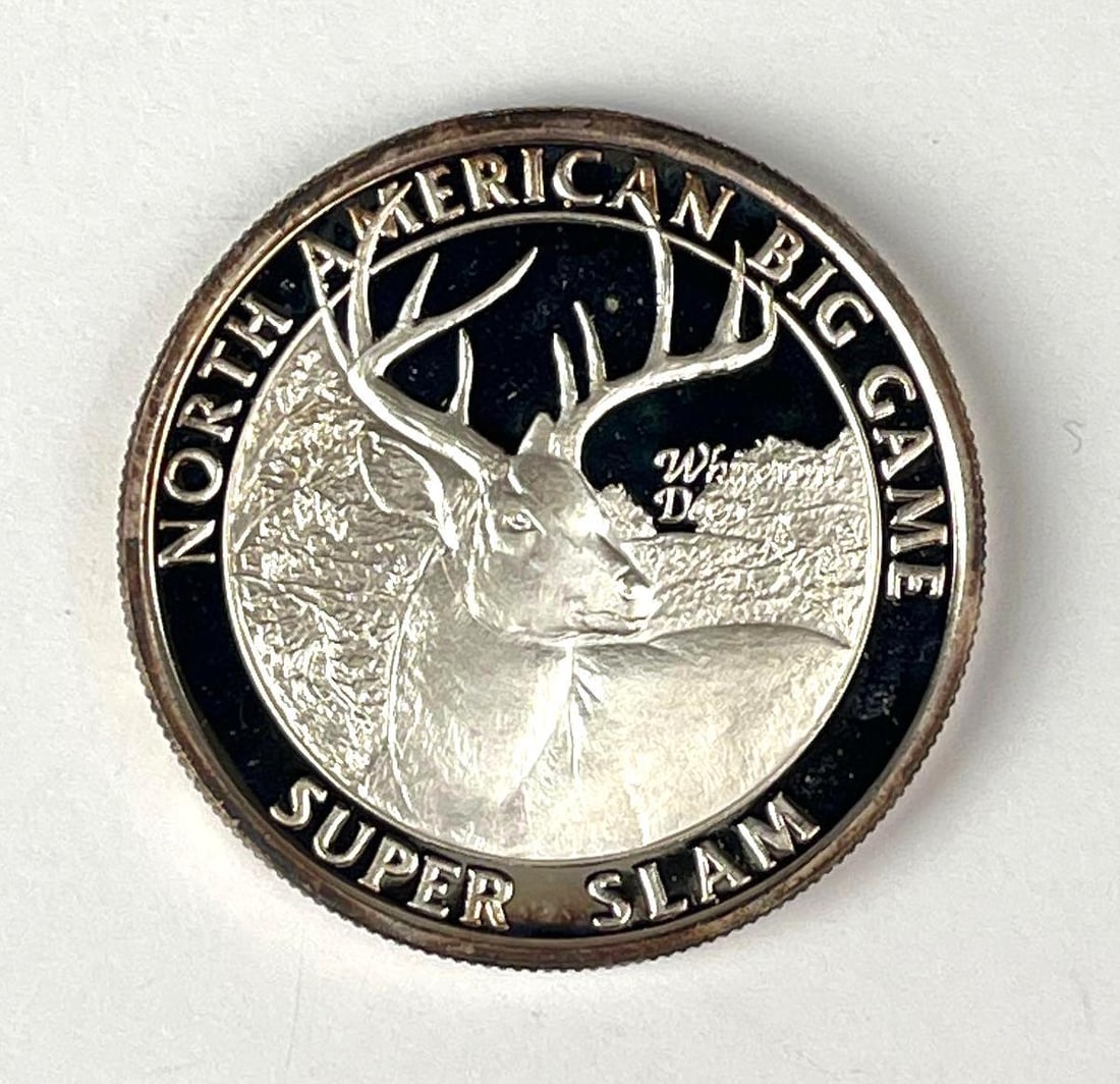 North American Hunting Club North American Big Game Whitetail Deer 1 oz .999 Fine Silver Round (1 of 2)