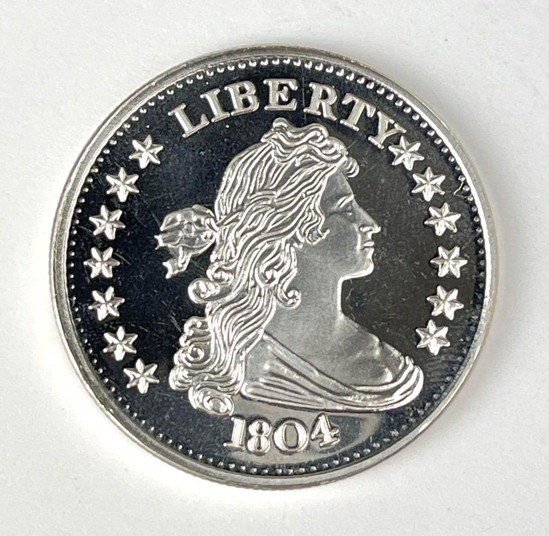 1804 Draped Bust Design 1 oz .999 Fine Silver Round: 1804 Draped Bust Design 1 oz .999 Fine Silver Round