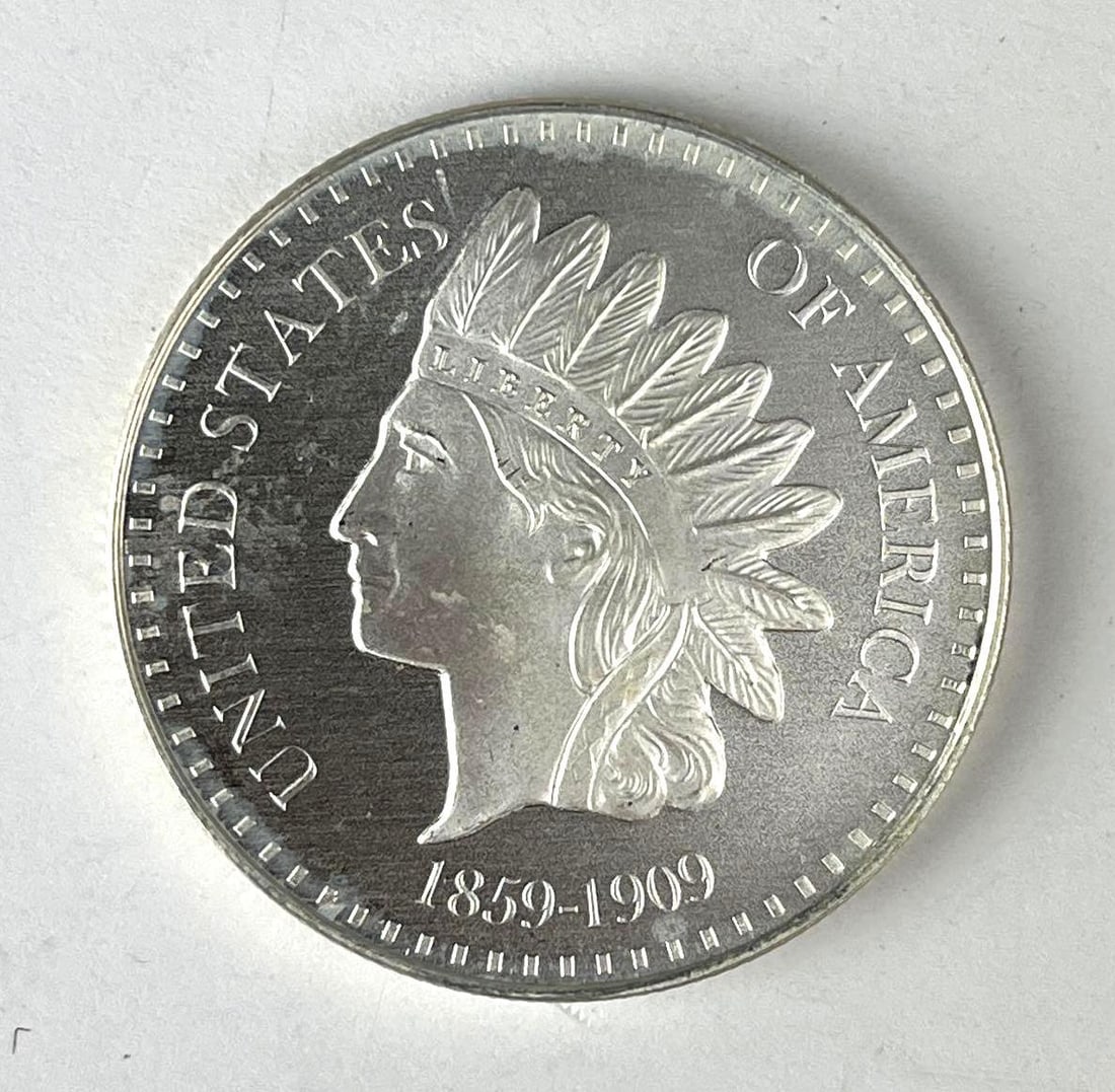 Republic Metals Corporation Indian Head Design 1 oz .9999 Fine Silver Round (1 of 2)