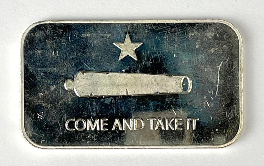 Come and Take It Fractional 1 oz .999 Silver Ingot/ Bar: Come and Take It Fractional 1 oz .999 Silver Ingot/ Bar