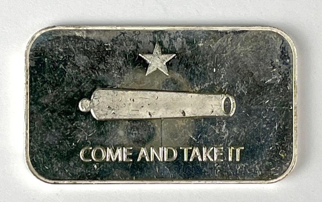 Come and Take It Fractional 1 oz .999 Silver Ingot/ Bar: Come and Take It Fractional 1 oz .999 Silver Ingot/ Bar