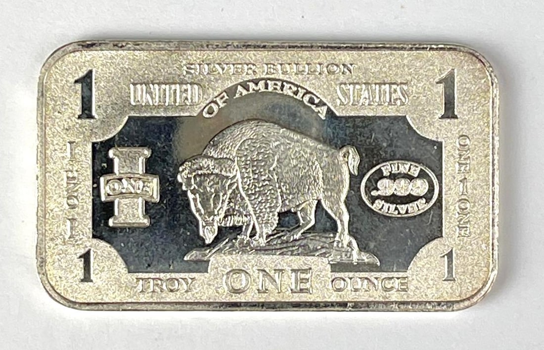 Silver Bullion Buffalo 1 oz .999 Fine Silver Ingot/ Bar (1 of 2)