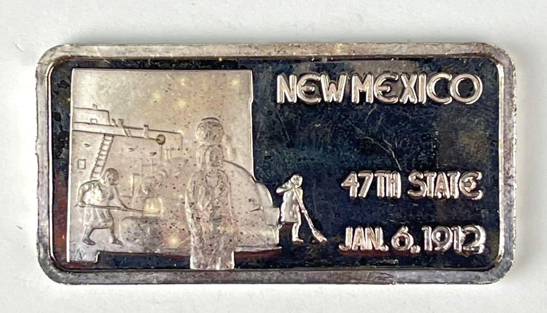 The Hamilton Mint New Mexico 1 oz .999 Fine Silver Ingot/ Bar: The Hamilton Mint New Mexico 1 oz .999 Fine Silver Ingot/ Bar