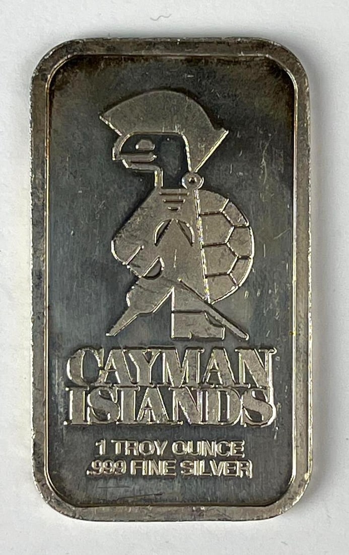 Cayman Islands Turtle 1 oz .999 Fine Silver Ingot/ Bar: Cayman Islands Turtle 1 oz .999 Fine Silver Ingot/ Bar