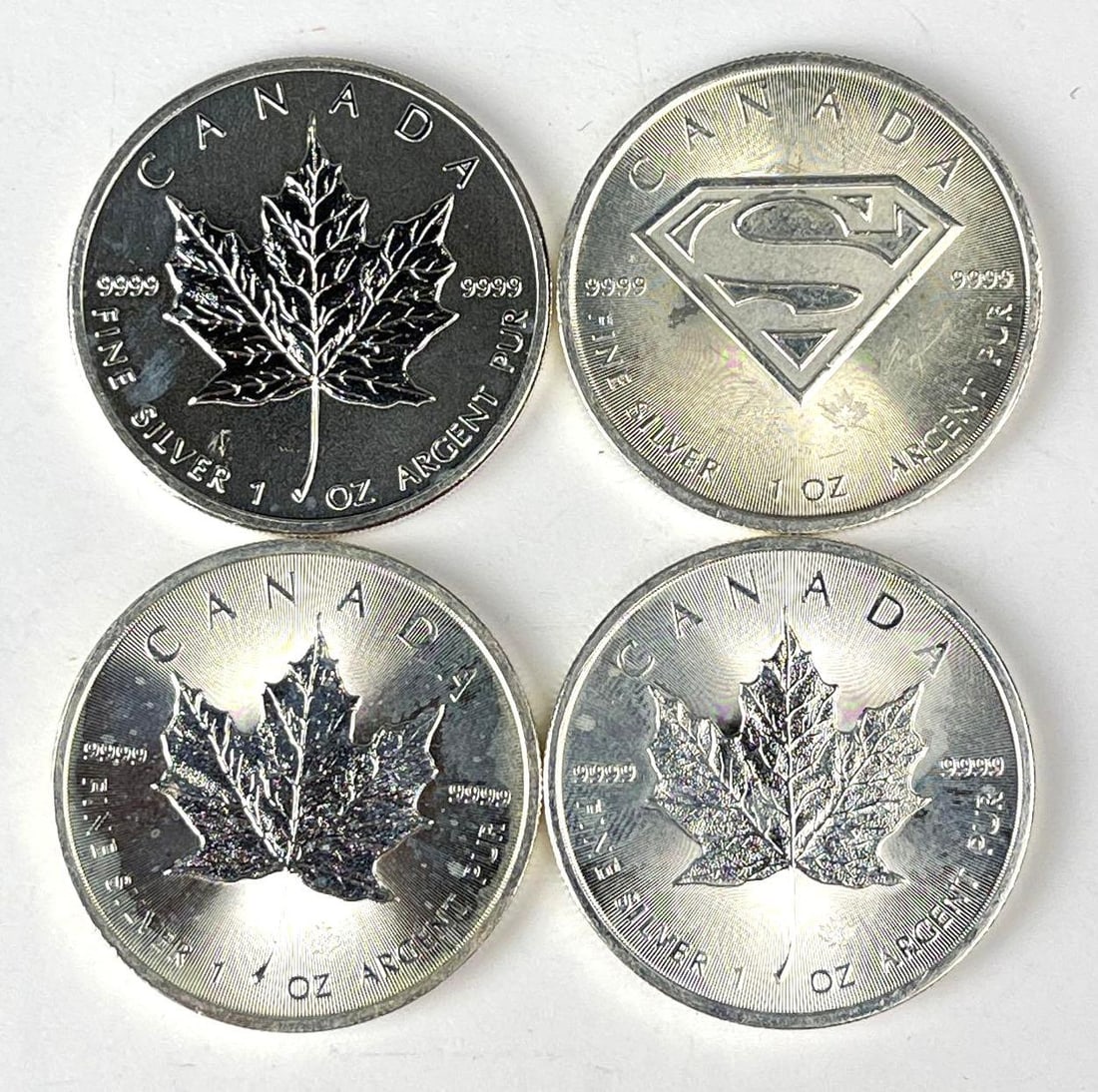 Group of 4 Canada $5 1 oz 9999 Fine Silver Coins (1 of 2)