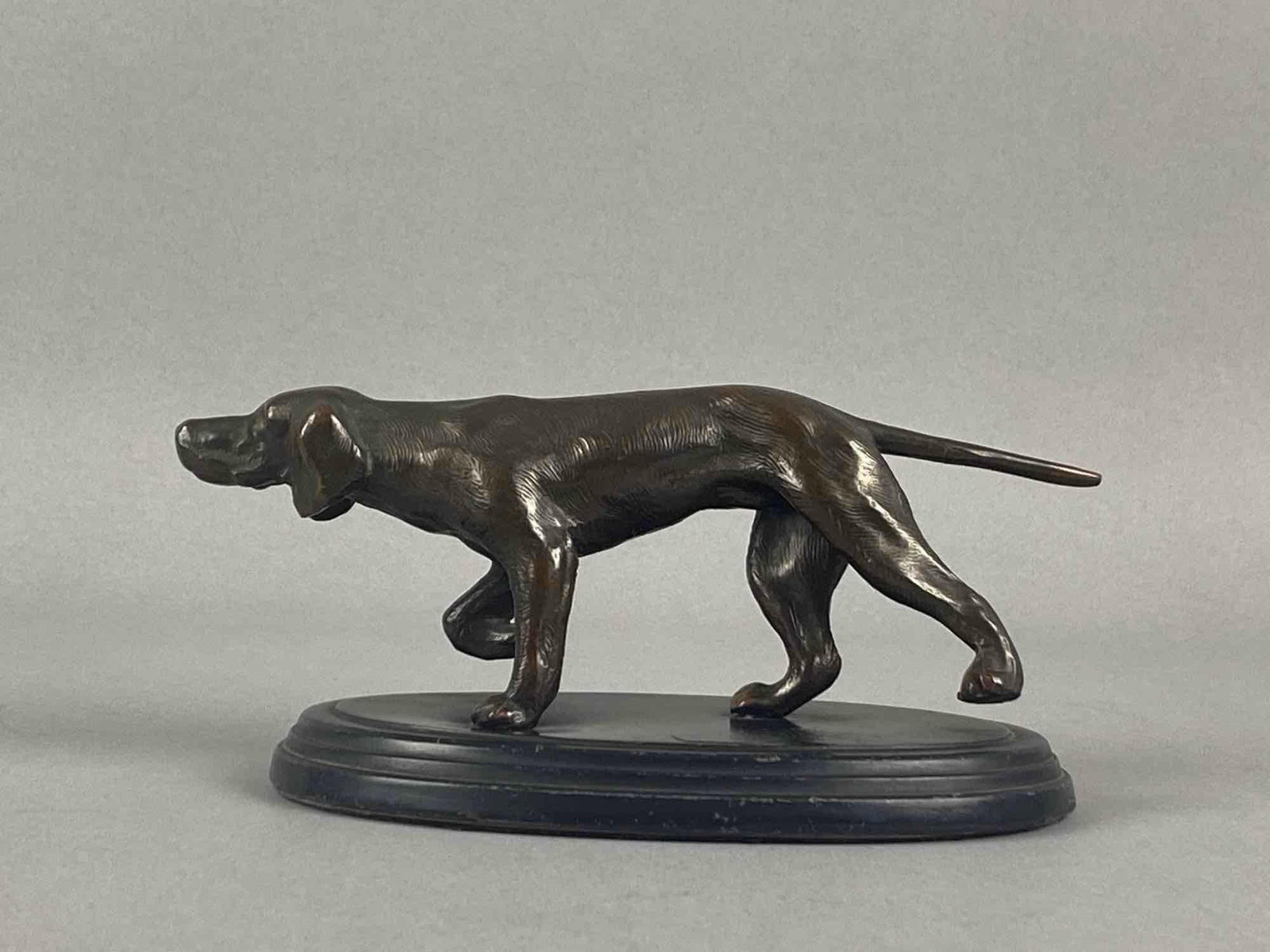 Antique Pointer Dog Bronze Figurine - 5