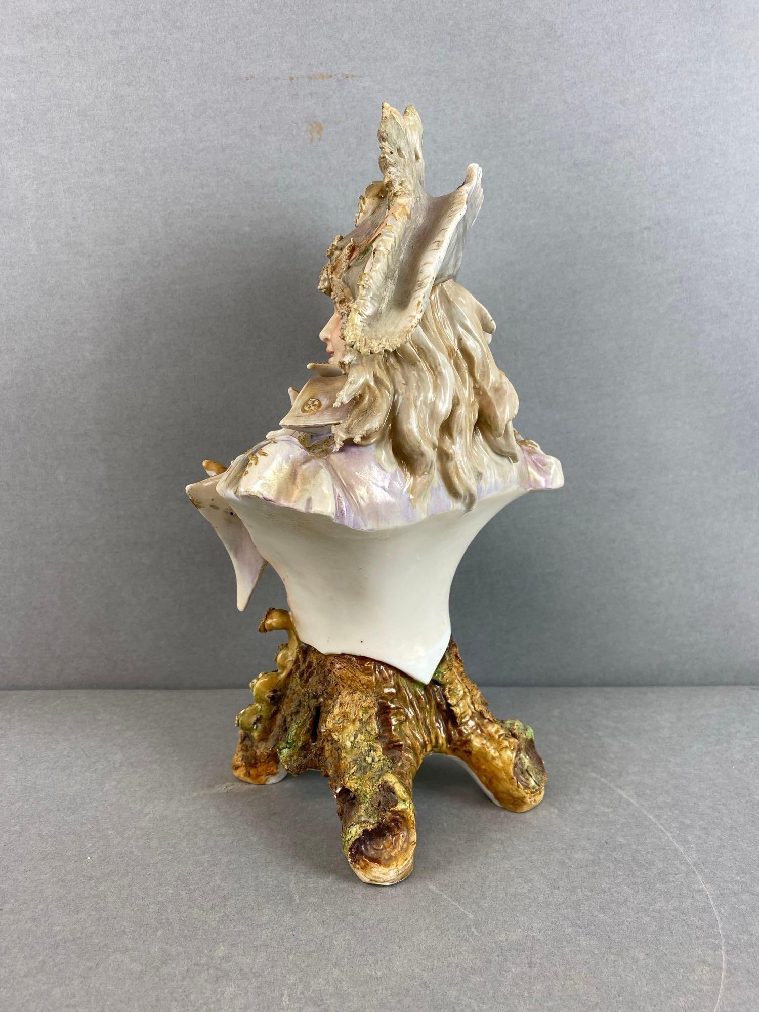 Antique Templitz Ceramic Boy Bust - 2