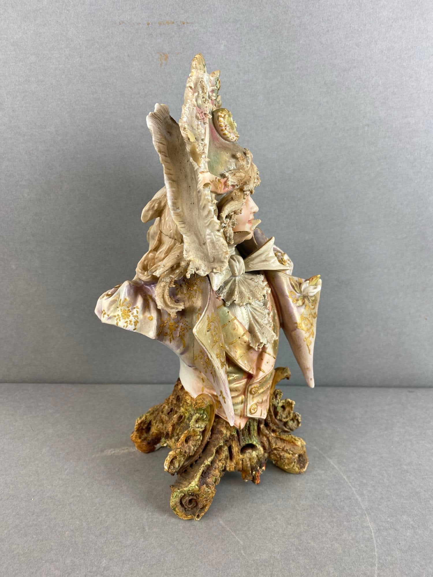 Antique Templitz Ceramic Boy Bust - 4