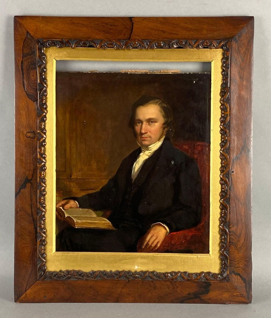 Reading Mans Portrait Oil Painting on Board (1 of 3)