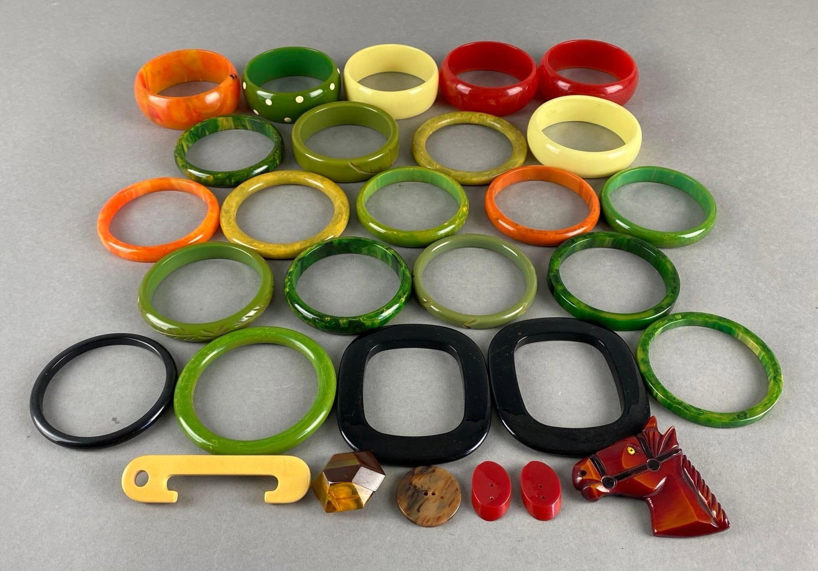 Group of 20+ Bakelite and Plastic Bangle Bracelets and More (1 of 2)