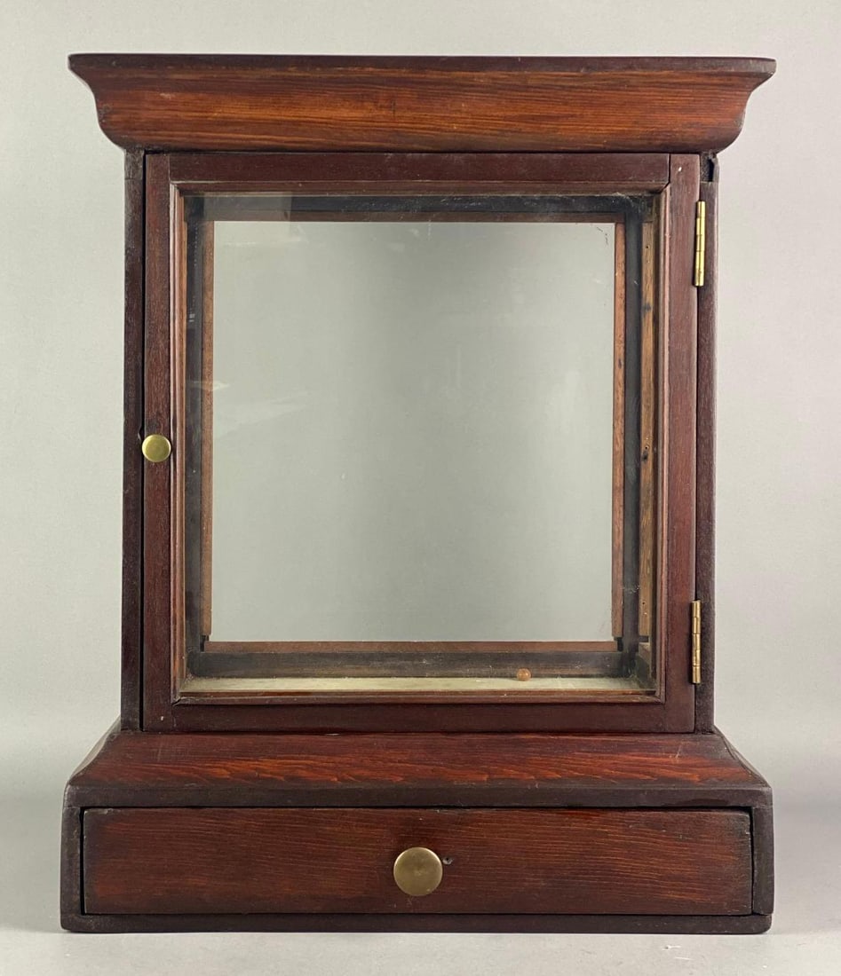 Antique Wood and Glass Display Cabinet (1 of 5)