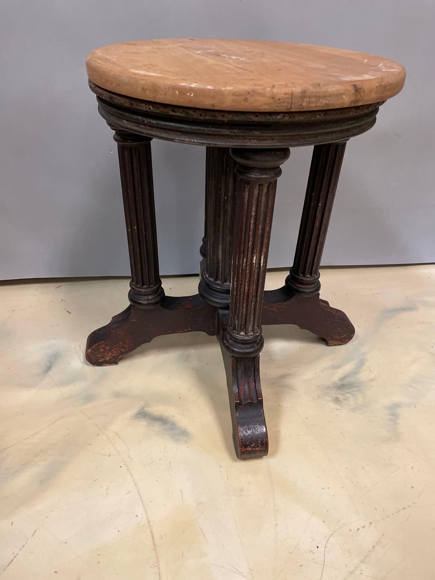 Antique English Regency Stool Table - 3