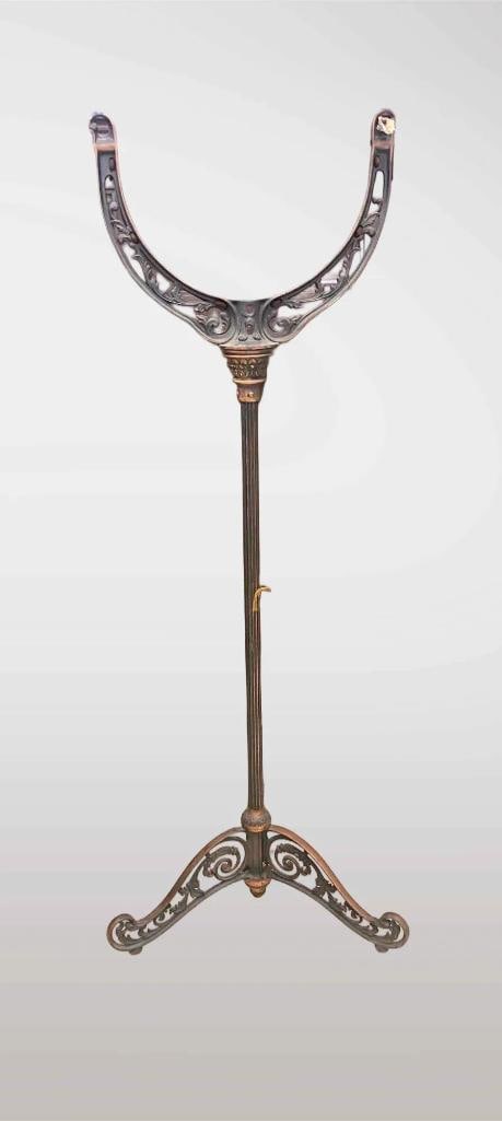 Antique 1920s Cincinnati Victor Co. Luminaire Funeral Parlor Fan Stand: Untested. Measures 60 inches tall. No in house shipping, third party recommended.