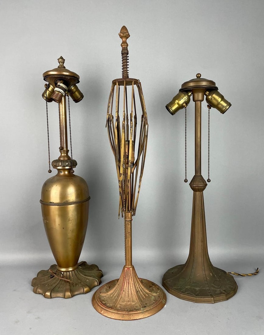 Group of 3 Antique Table Lamps for Parts (1 of 4)