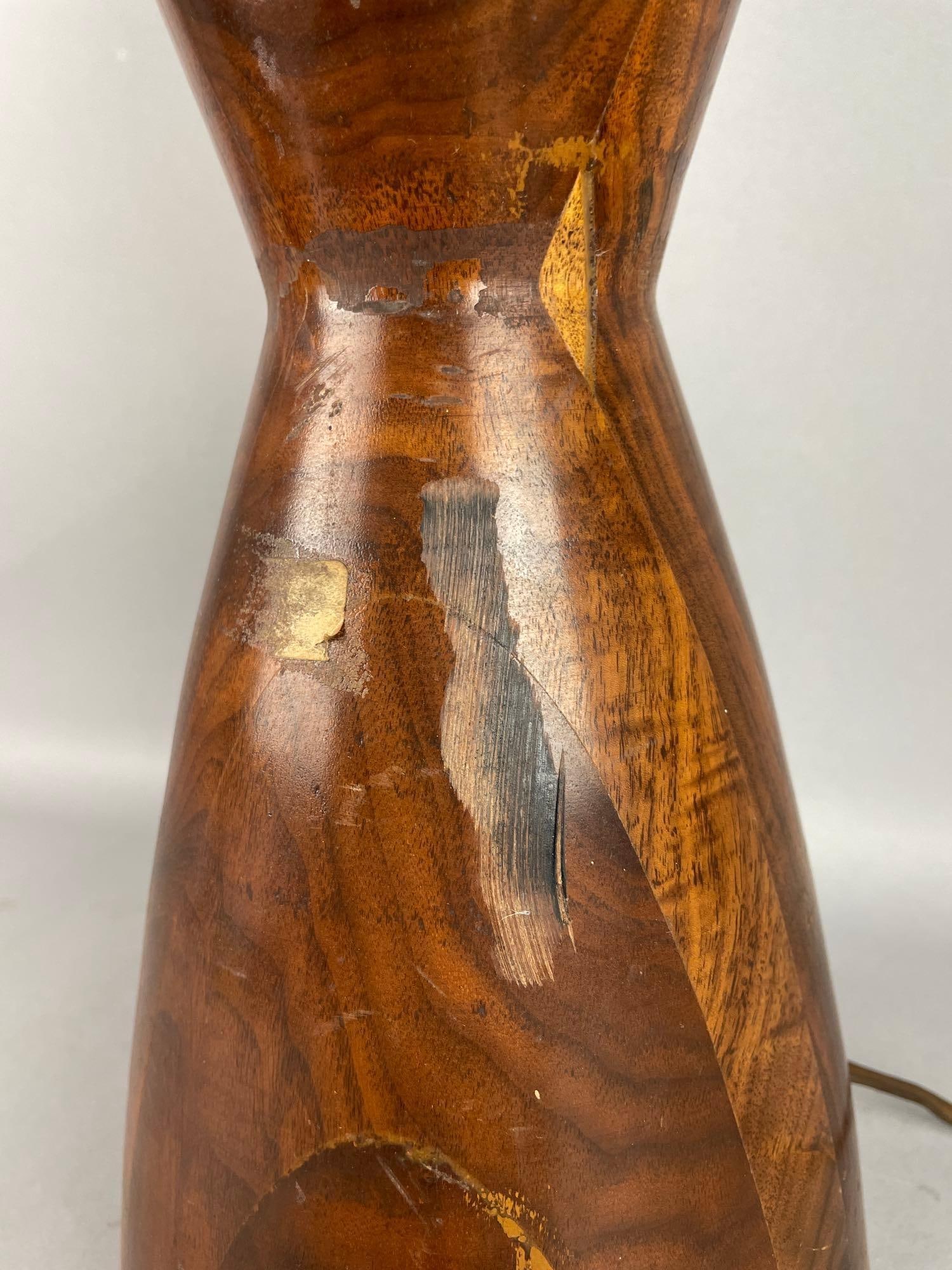 MCM Walnut Hourglass Table Lamp - 2