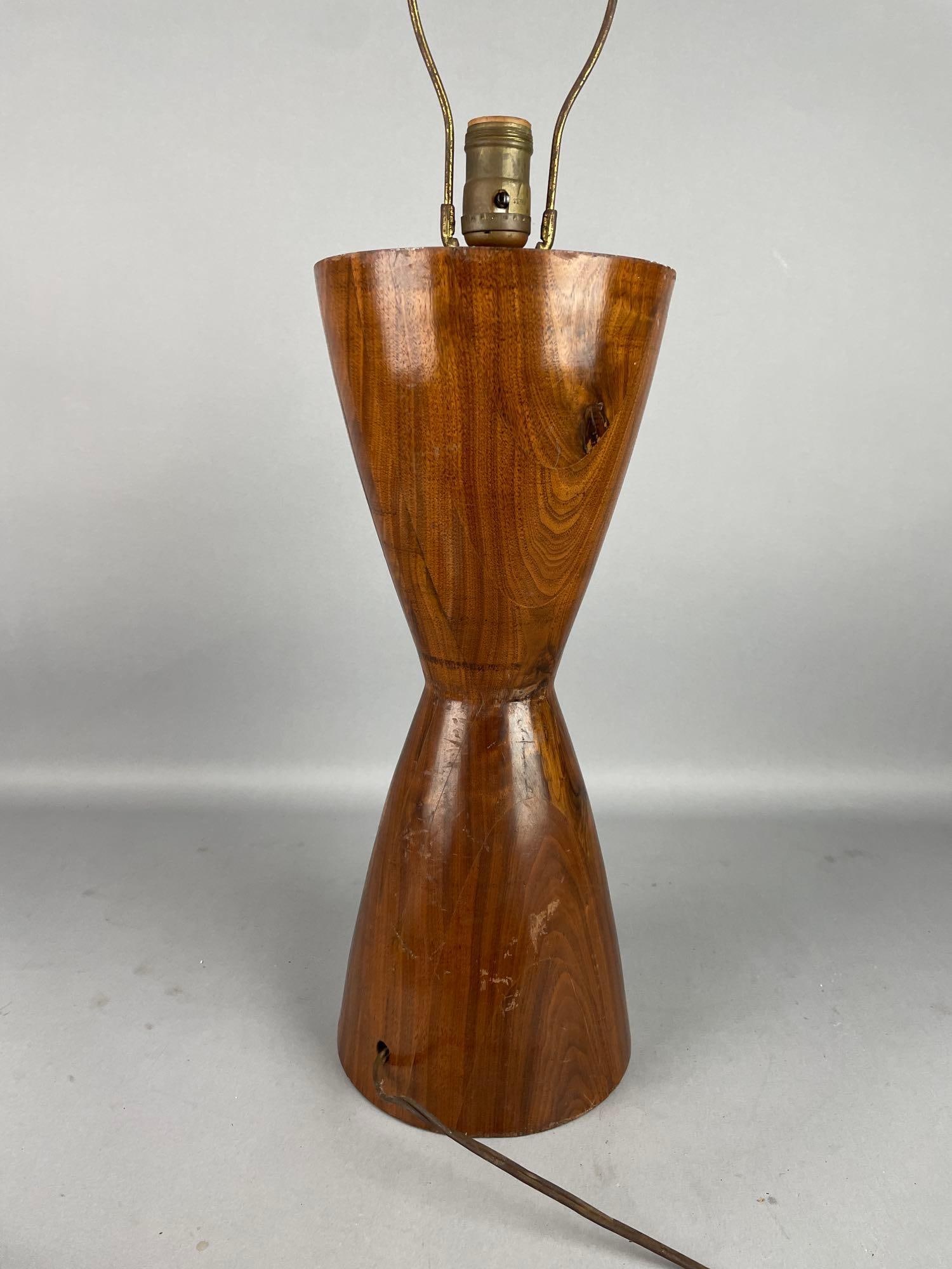 MCM Walnut Hourglass Table Lamp - 3
