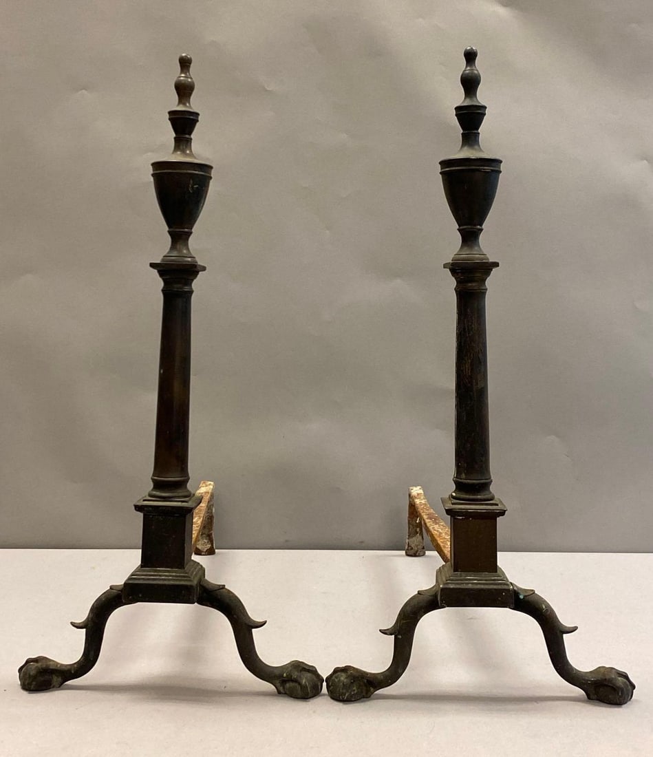 Pair of Antique Cast Iron Andirons (1 of 2)