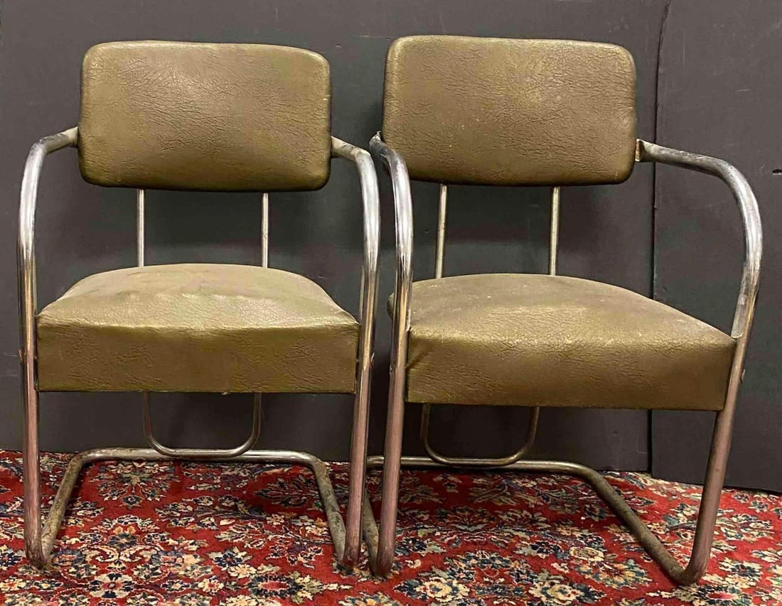 Group of 2 Antique Lloyd Streamline Moderne Art Deco Lounge Chair (1 of 5)