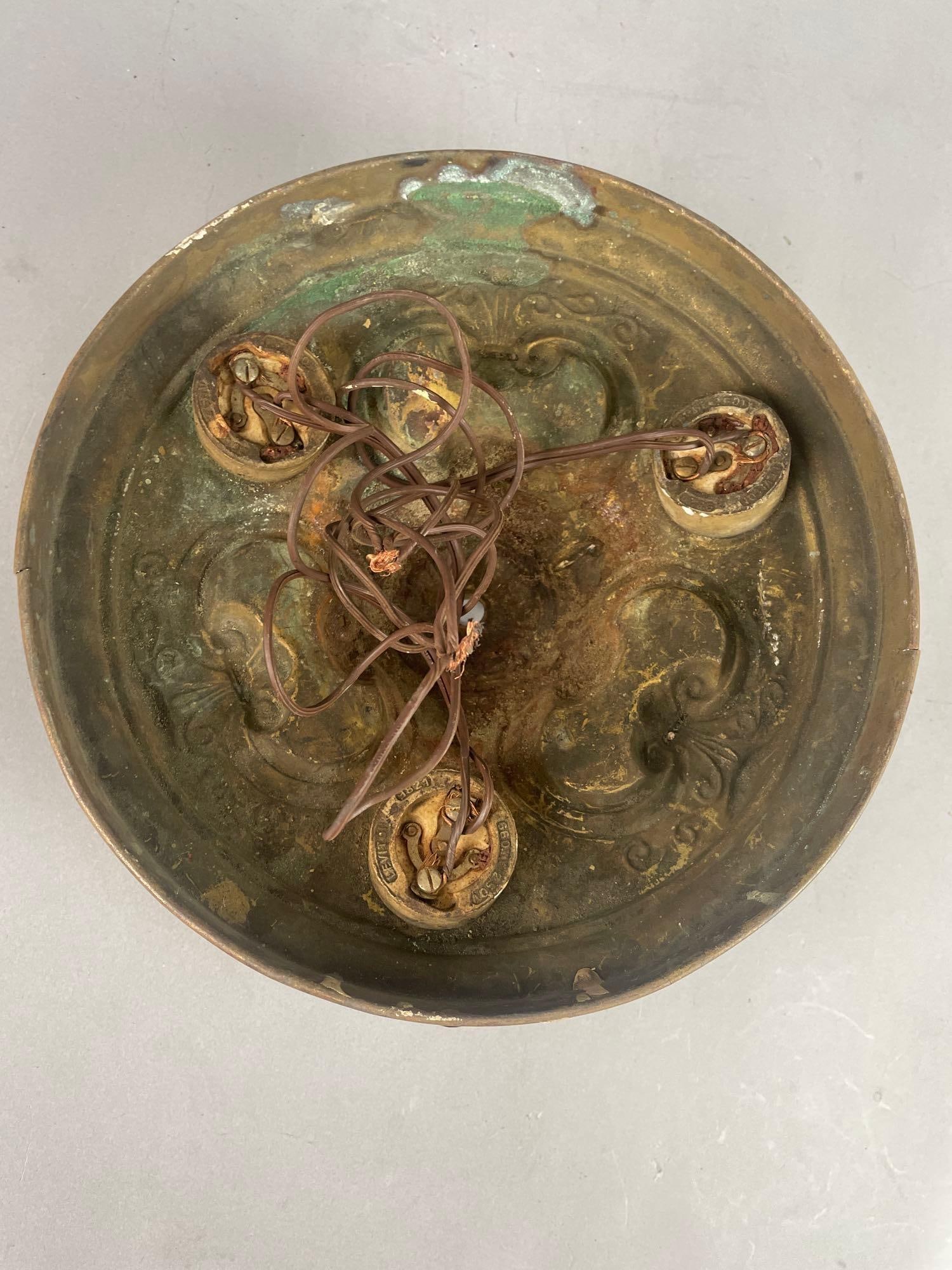 Antique Brass 3 Light Ceiling Fixture - 3