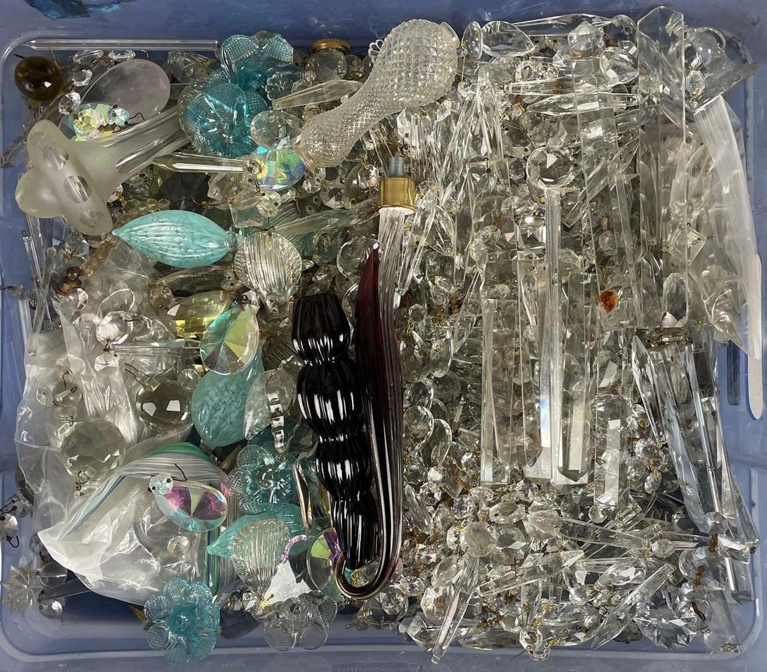 Group of Antique Chandelier Crystals and Parts (1 of 3)