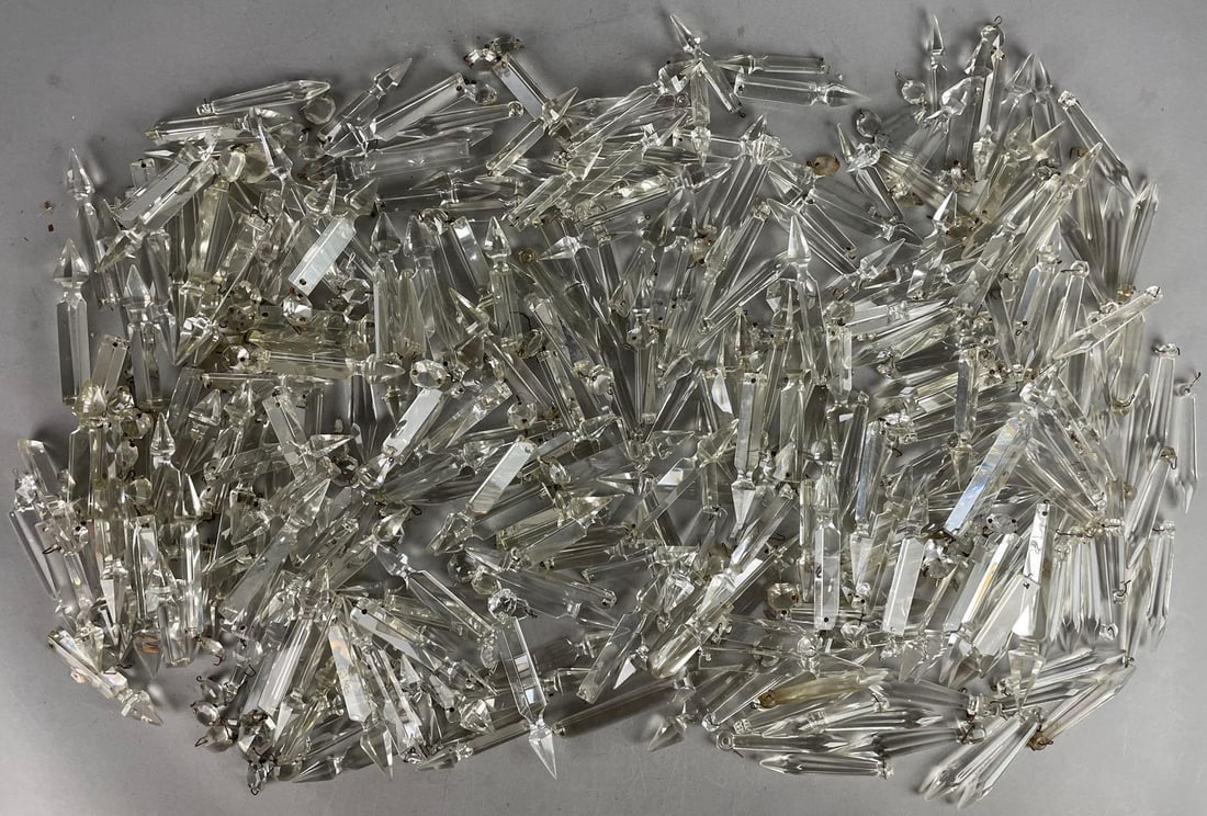 Group of Antique Spear Chandelier Crystals (1 of 3)