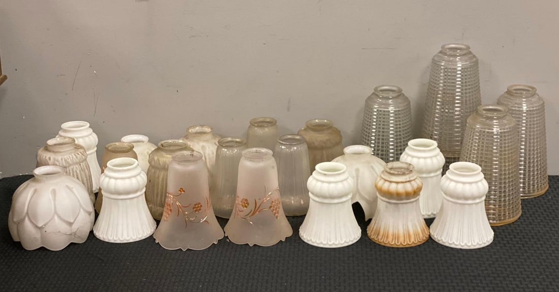 Group of Antique Glass Lamp Shades