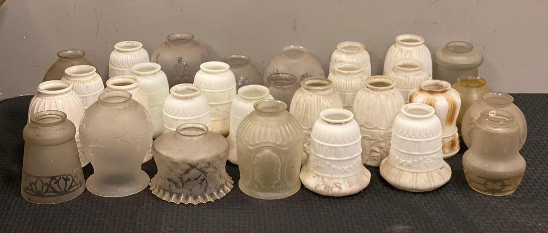Group of Antique Glass Lamp Shades (1 of 3)
