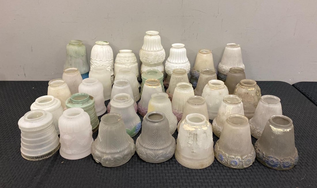 Group of Antique Glass Lamp Shades (1 of 3)