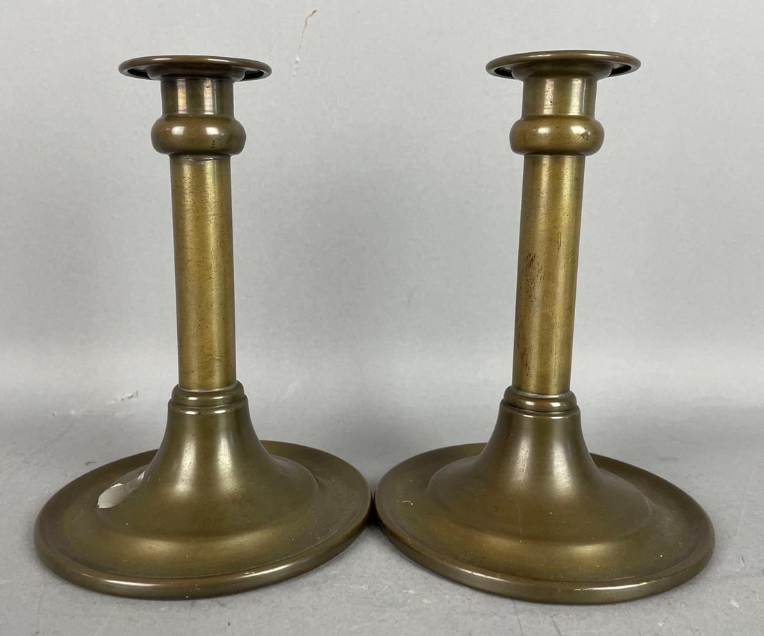 Pair of Vintage G.T. Sutterley Brass Candlesticks (1 of 3)