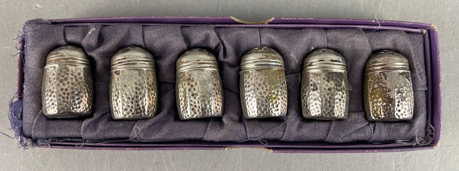 Set of 6 Antique S.C.S. Co. Sterling Silver Salt Shakers (1 of 3)