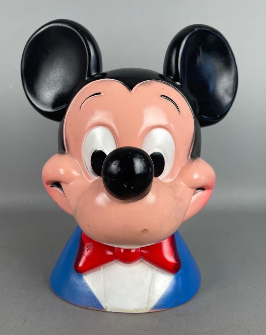 1971 Walt Disney Play Pal Plastic Mickey Mouse Bank (1 of 3)