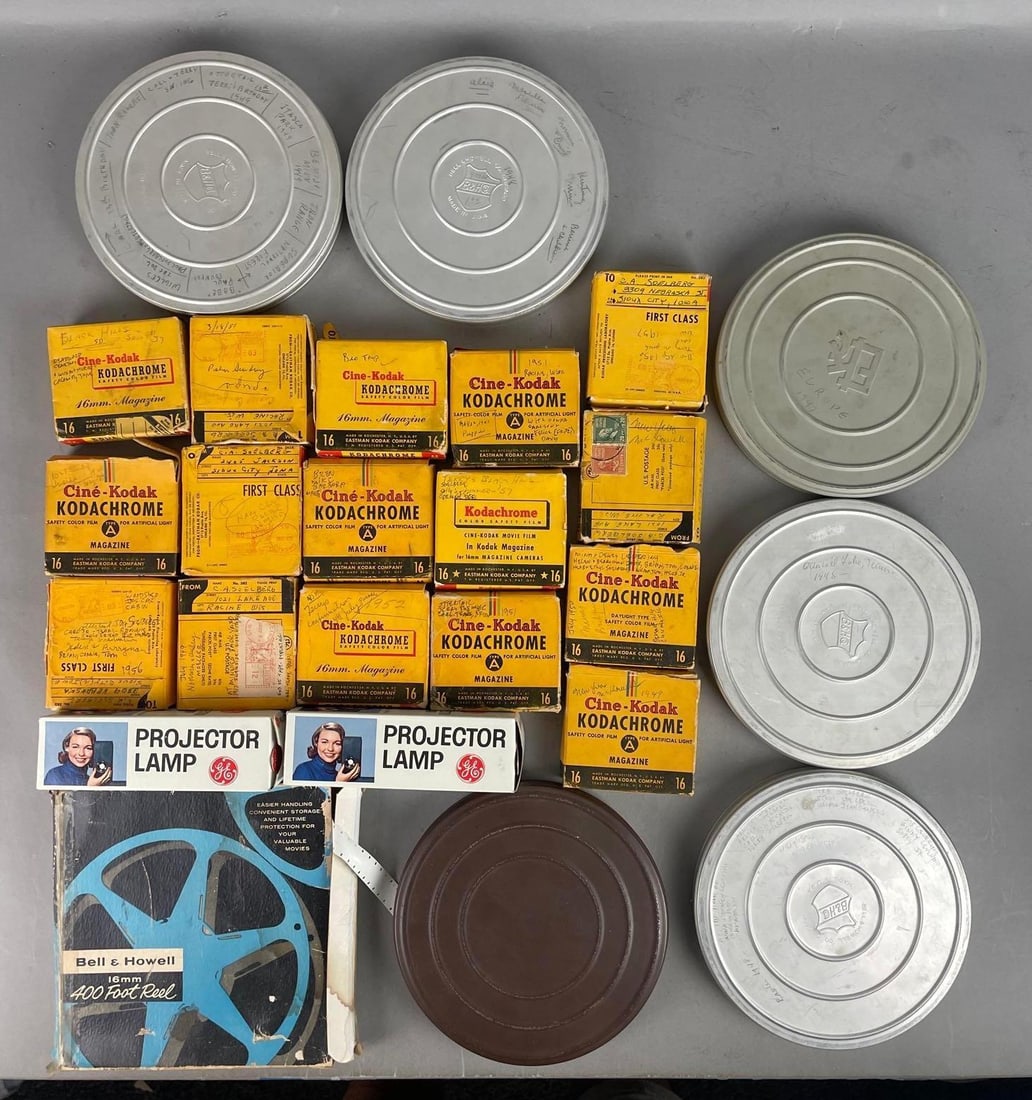 Group of Vintage 16mm Used Film Reels: Largest measures 7 1/4 inches
