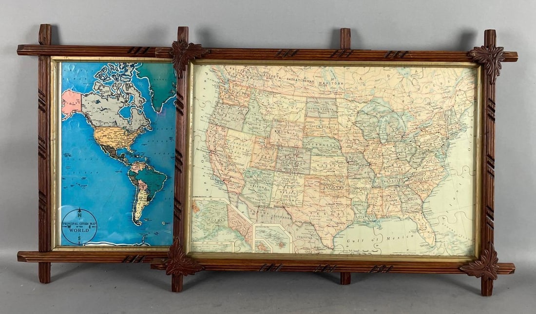 Group of 2 Vintage Map Puzzles (1 of 3)