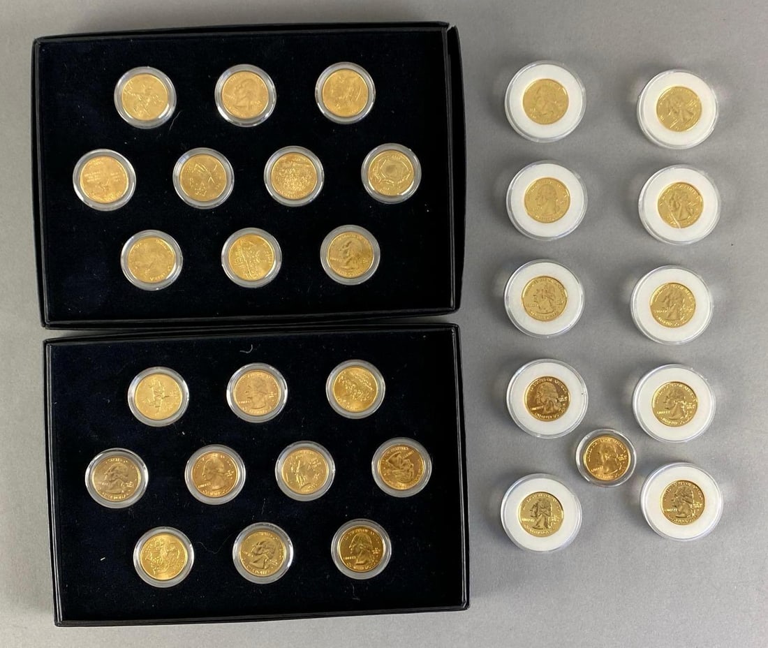 Group of 1990s-2000s US Gold Plated Quarters (1 of 3)