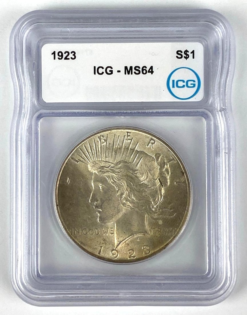1923 US Silver Peace Dollar ICG MS64: 1923 US Silver Peace Dollar ICG MS64